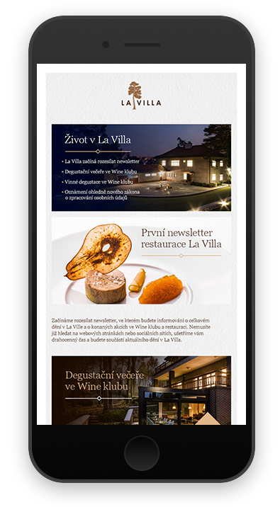 newsletter LA VILLA RESTAURANT