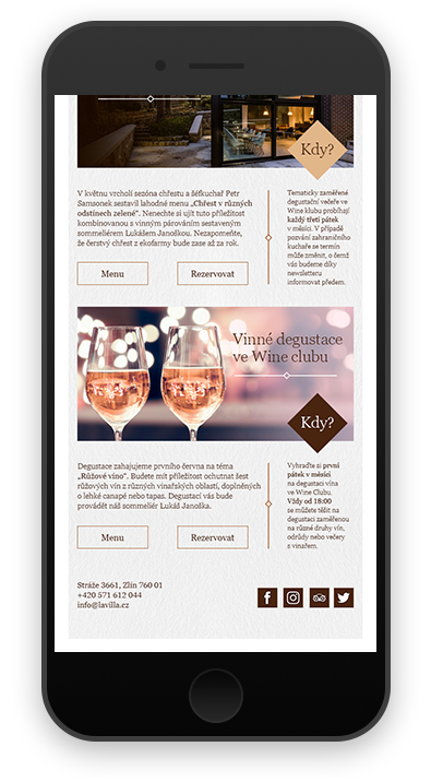 newsletter LA VILLA RESTAURANT