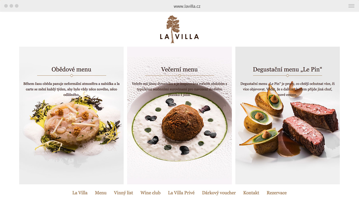 webdesign LA VILLA RESTAURANT