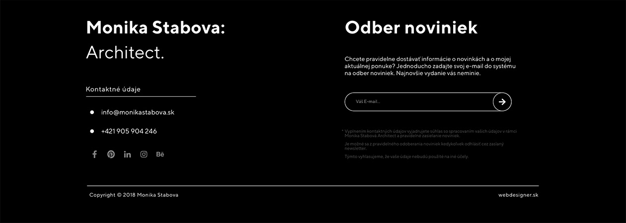 webdesign Monika Stabova Architect